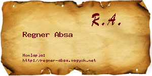 Regner Absa névjegykártya